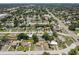 An aerial view shows a residential neighborhood with tree-lined streets and well-kept lawns at 525 38Th S St, St Petersburg, FL 33711