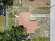 Bird's eye view of the house, with a large roof, green yard, and shady trees at 525 38Th S St, St Petersburg, FL 33711
