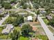 An aerial view of a neighborhood with mature trees and single-Gathering homes on a sunny day at 525 38Th S St, St Petersburg, FL 33711