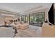 Bright living room featuring large sliding glass doors, modern furniture, and neutral decor at 5320 Morey Farms Loop, Palmetto, FL 34221