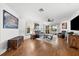 Spacious living room with hardwood floors, leather seating, and views of the outdoors at 6 Academy S Way # 221, St Petersburg, FL 33711