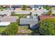 An aerial view shows the backyard and neighborhood streets at 6834 Mesa Verde St, Port Richey, FL 34668