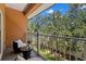 Private balcony offering a peaceful outdoor seating area and views of lush greenery at 829 Date Palm Ln, St Petersburg, FL 33707