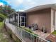 Well-maintained backyard featuring a patio with a screened-in porch and privacy fence at 12200 Hunters Lake Dr, New Port Richey, FL 34654