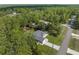 Aerial view of a beautiful home nestled among lush greenery and mature trees at 12333 Harris Hawk Rd, Weeki Wachee, FL 34614