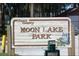 Sign for Pasco County's Moon Lake Park, a local recreational spot at 12704 Lacey, New Port Richey, FL 34654