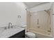 Bathroom features a vanity with marble countertop, a tub and shower combo at 1306 Idlewood Dr # 53, Sun City Center, FL 33573