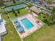 Aerial view of the community pool and tennis court, a perfect spot for community fun at 2131 Ridge S Rd # 19, Largo, FL 33778