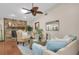 Relaxing living room with stone fireplace at 2174 Kent Ave, Clearwater, FL 33764
