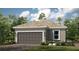 Charming single-story home with a two-car garage, neutral paint color, and manicured landscaping at 3840 Consolare Ct, Wesley Chapel, FL 33543