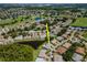 Aerial view of a charming home nestled near a pond in a peaceful community with lush landscaping at 717 Manchester Woods Dr # 717, Sun City Center, FL 33573