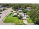 Aerial view of home with lush front lawn and palm trees, plus a fenced backyard with pool at 8200 31St N Ter, St Petersburg, FL 33710