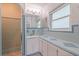 Charming bathroom with colorful tiles, a shower, a sink, and ample counter space at 8200 31St N Ter, St Petersburg, FL 33710
