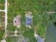 Expansive aerial view showcasing the property's secluded location, pool, and lush greenery, offering privacy and tranquility at 8711 Crescent Forest Blvd, New Port Richey, FL 34654