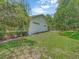 Spacious backyard featuring lush landscaping, providing a serene and private outdoor living space at 8711 Crescent Forest Blvd, New Port Richey, FL 34654