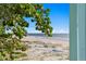 Scenic beach view framed by lush greenery, showcasing the beautiful shoreline and clear blue skies at 20060 Gulf Blvd, Indian Shores, FL 33785