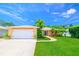 Charming single-story home with a well-manicured lawn, palm trees, and a welcoming walkway at 11116 118Th St, Seminole, FL 33778