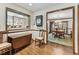 Bright dining area with charming vintage-inspired decor and window with stained glass design at 1810 Tamerlane Pl, Brandon, FL 33510