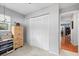 Bedroom with large closet, plush carpet, and plenty of space for storage at 2850 Doone Cir, Palm Harbor, FL 34684