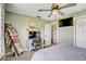 Bedroom featuring ceiling fan and a work area at 3515 E 34Th St, Bradenton, FL 34208
