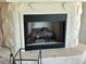 Stone fireplace with decorative logs, perfect for cozy evenings and adding charm to the home at 3811 Huntington Ne St, St Petersburg, FL 33703
