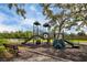 Community playground featuring slides, climbing structures, and benches at 4743 Spinnaker Dr, Bradenton, FL 34208