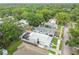 Aerial view of a residential neighborhood showcasing the backyard pool at 904 E Hamilton Ave, Tampa, FL 33604