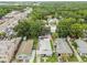 Aerial view highlighting the property's location near local businesses and lush surroundings at 904 E Hamilton Ave, Tampa, FL 33604
