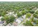 Extensive neighborhood aerial shot showcasing residential homes and lush trees at 904 E Hamilton Ave, Tampa, FL 33604