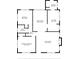Detailed floor plan showcasing layout of primary bedroom, living room, dining room, and kitchen at 917 W Idlewild Ave, Tampa, FL 33604