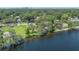 Scenic aerial view of a waterfront property with lush green space at 917 W Idlewild Ave, Tampa, FL 33604