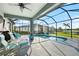 Inviting screened-in pool area with comfortable seating and clear blue water at 12830 24Th Street E Cir, Parrish, FL 34219