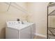 Laundry room equipped with a washer, dryer, wire rack shelving and neutral wall color at 1634 Acadia Harbor Pl, Brandon, FL 33511