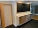 Convenient built-in storage with stylish cabinets and countertops; chalkboard wall adds a creative touch at 1861 Harmony Dr, Clearwater, FL 33756