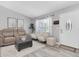 Bright living room with modern decor, comfortable seating, and an inviting front entry at 3226 Coventry N, Safety Harbor, FL 34695
