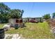 Large backyard with mature trees, offering a private outdoor space, shed and potential for landscaping at 3601 27Th S Ave, St Petersburg, FL 33711