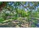 Backyard with privacy fence, trees, and a partially shaded area at 3601 27Th S Ave, St Petersburg, FL 33711