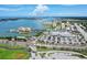 Expansive aerial view of coastal community, highlighting waterfront and scenic surroundings at 4775 Cove Cir # 803, St Petersburg, FL 33708