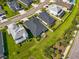 Aerial view of a neighborhood showing neat landscaping, various architectural styles, and well-defined property lines at 4906 Los Robles Ct, Palmetto, FL 34221