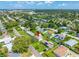 This aerial view showcases the home's location within a lush, green neighborhood with proximity to community amenities at 6219 Hampton N Dr, St Petersburg, FL 33710