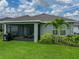 The backyard features a screened-in lanai, lush lawn, and attractive landscaping for outdoor enjoyment at 8119 Trimbelle Ter, Parrish, FL 34219