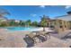 Community pool with water features, palm trees, and lounge chairs, perfect for relaxation and recreation at 828 Terra Vista St, Brandon, FL 33511