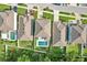 An aerial view of the homes in a beautiful neighborhood, some with pools, with verdant greenery at 8305 Praise Dr, Tampa, FL 33625