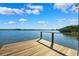 Beautiful waterfront view from a wooden dock with a boat docked and calm waters under a partly cloudy blue sky at 1531 75Th Ne Cir, St Petersburg, FL 33702