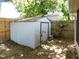 Durable shed provides extra storage space in fenced backyard at 2114 Intervista Ln, Valrico, FL 33594
