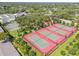 Aerial view of a community tennis and basketball courts in a lush green neighborhood at 2320 Harn Blvd, Clearwater, FL 33764
