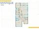 Mystique floor plan showcasing the layout with bedrooms, bathrooms, kitchen, gathering room, and lanai at 27124 Capri Shores Cir, Englewood, FL 34223