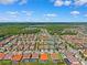 This aerial view highlights the location of the property within a residential community at 3999 Burdick Loop, Odessa, FL 33556
