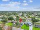 Aerial view of neighborhood with mature trees and lush landscaping at 4461 Shore Acres Ne Blvd, St Petersburg, FL 33703