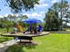 Well-maintained playground featuring a variety of play structures and ample green space at 4948 Ridgemoor Cir, Palm Harbor, FL 34685